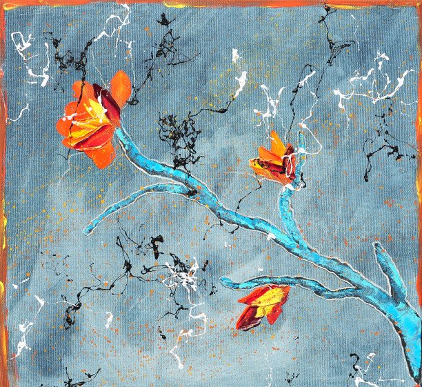 抽象花树当代艺术绘画图片下载