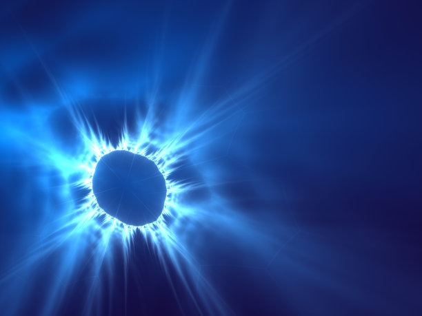 蓝色发光水晶-艺术抽象背景图片下载