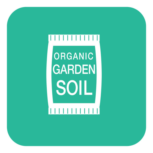 绿色和白色园艺图标-有机土壤图片下载
