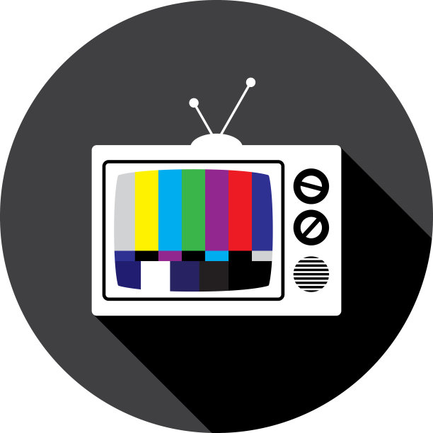 彩色条电视图标剪影图片下载