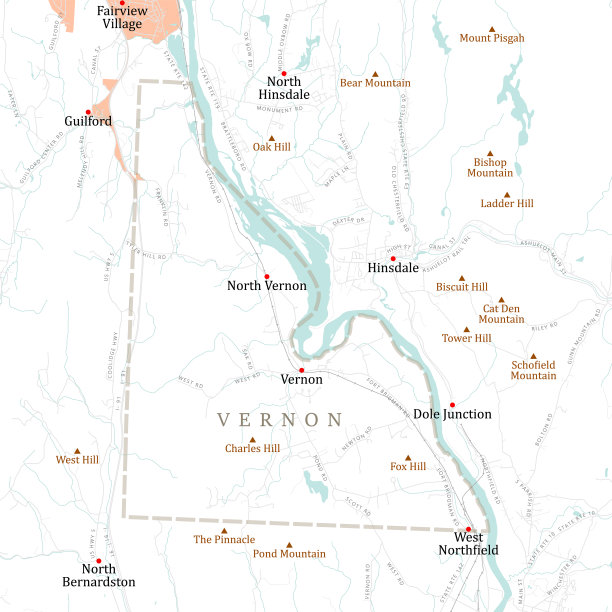 VT温德姆弗农矢量路线图图片下载