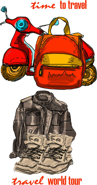 旅游世界背景与旅游项目图片下载