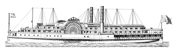 1897年河上的明轮船图片下载