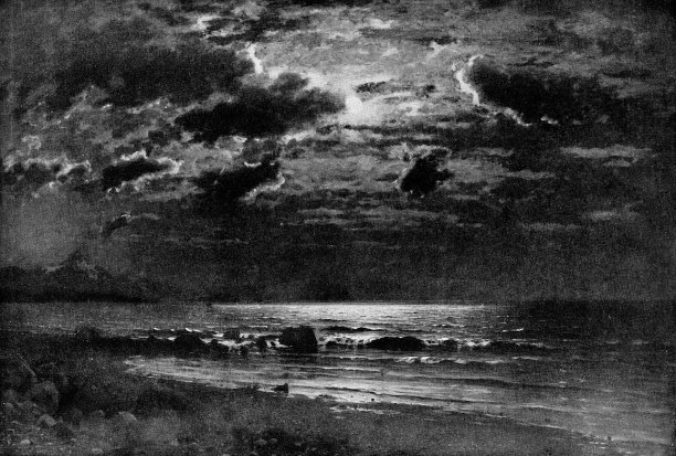 埃勒特·阿德斯汀·诺曼的《挪威海岸的月光》——19世纪图片下载