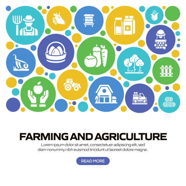 农业和农业相关的网页横幅与图案设计图片下载