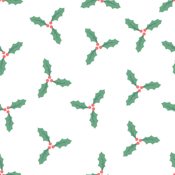 无缝圣诞浆果背景图片下载