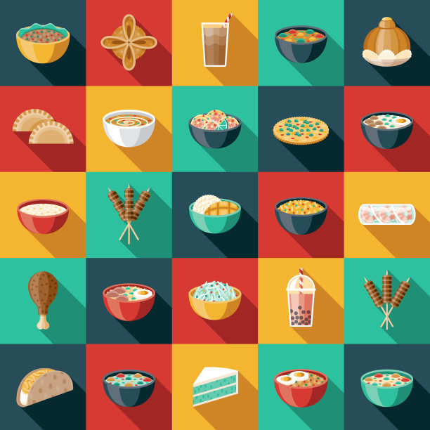 泰国菜图标套装图片下载