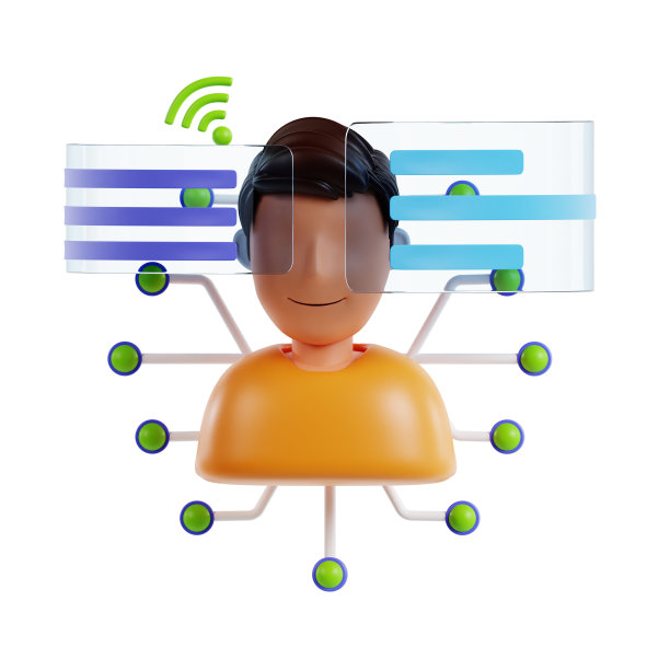 人工智能技术3d图标。三维元宇宙，数字技术，虚拟现实概念。图片下载