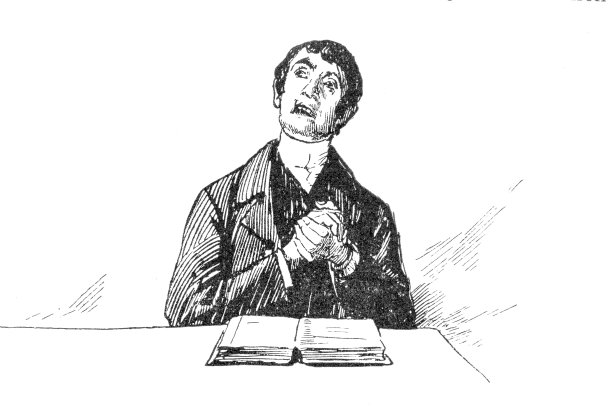 牧师双手搓在一起，抬头看书图片下载