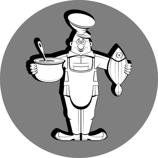 用黑色和白色的鱼烹饪图片下载