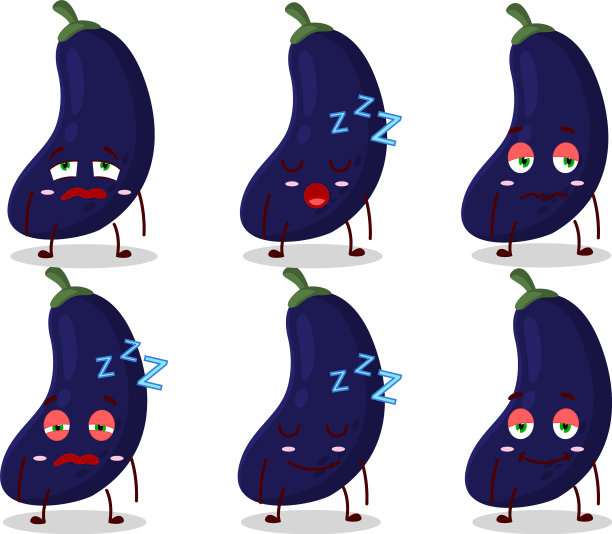 卡通人物新茄子与瞌睡图片下载