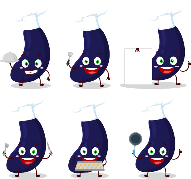 各种各样的新茄子卡通人物图片下载