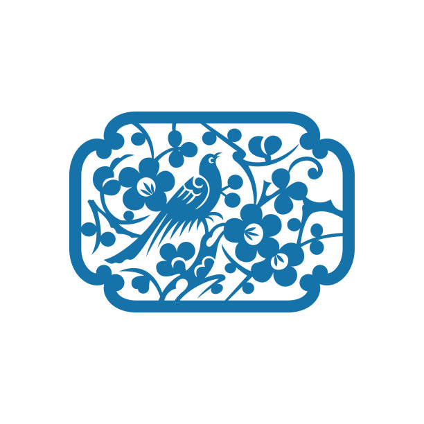 喜鹊梅(中国剪纸图案)图片下载