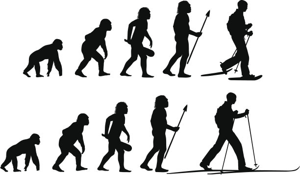 雪鞋和越野滑雪的演变图片下载