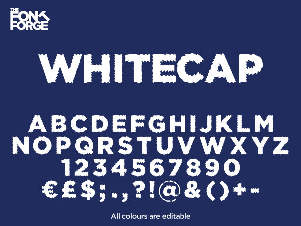 水波纹文本风格字体矢量股票插图图片下载