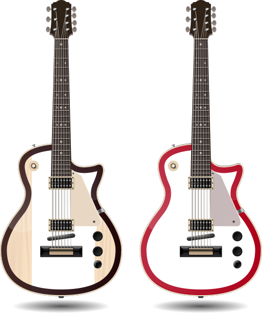 电吉他设置孤立的白色背景图片下载