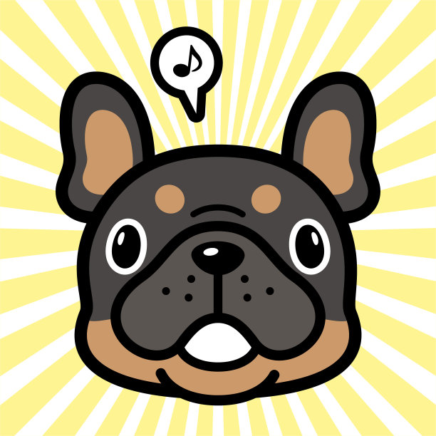可爱的法国斗牛犬角色设计图片下载