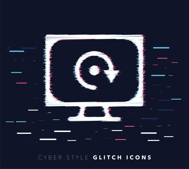 软件同步故障效果矢量图标插图图片下载