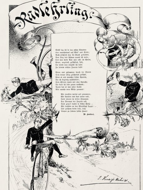 季节:春天骑自行车的人图片下载