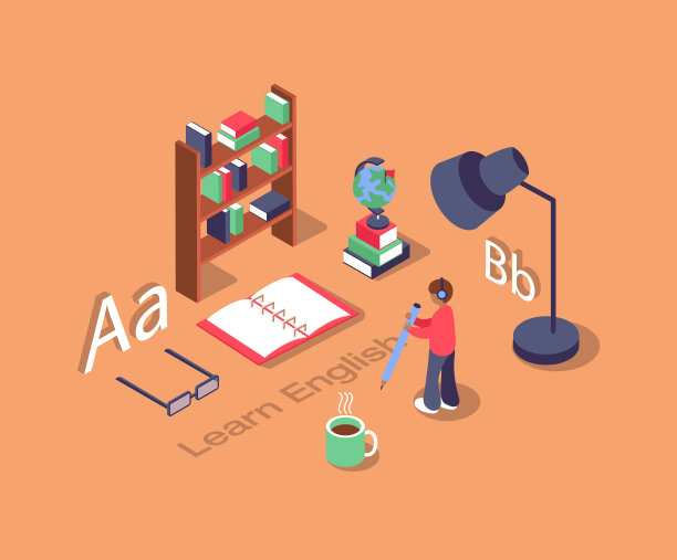 学习英语语言等距图图片下载