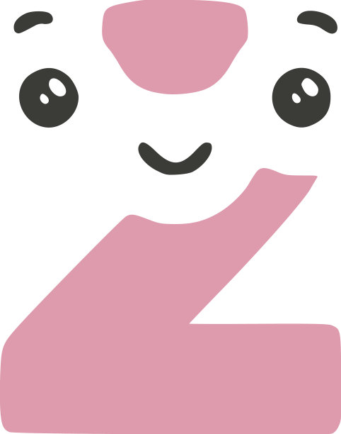 2号可爱可爱的人物孤立在白色图片下载