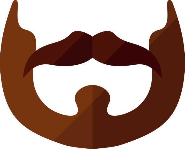 胡须扁平图标与时髦的胡子图片下载