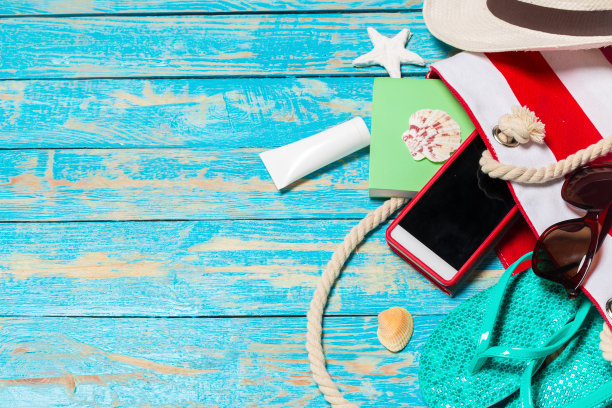 暑假背景与海滩项目图片下载