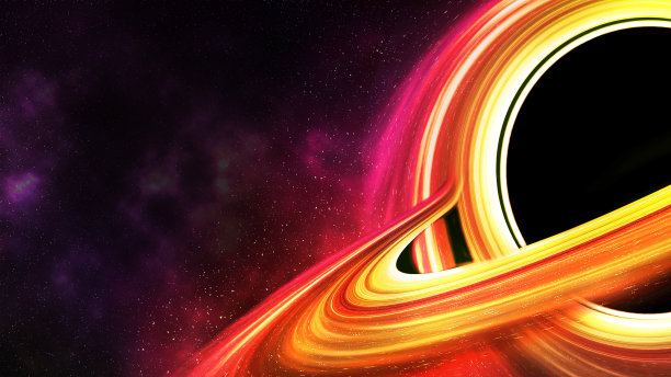 以黑洞、耀眼的恒星和太空背景为背景的太空壁纸。以黑洞宇宙和银河太空之旅为抽象背景图片下载