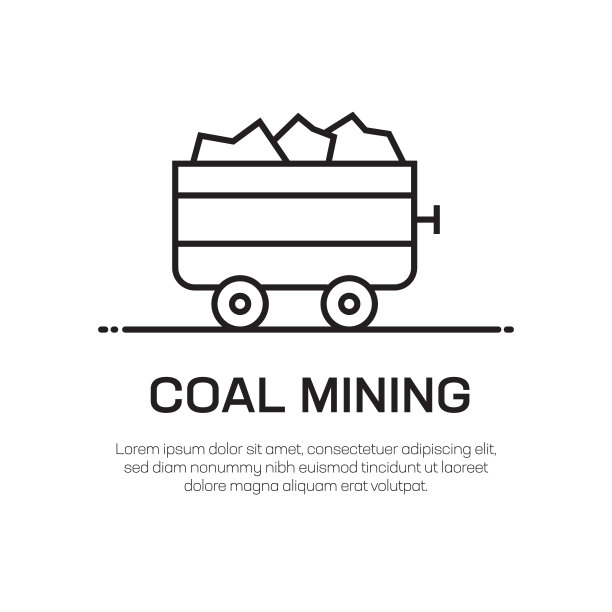 煤矿向量线图标-简单的细线图标，优质的设计元素图片下载