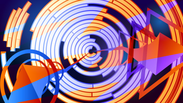 未来三维几何艺术-技术隧道。图片下载