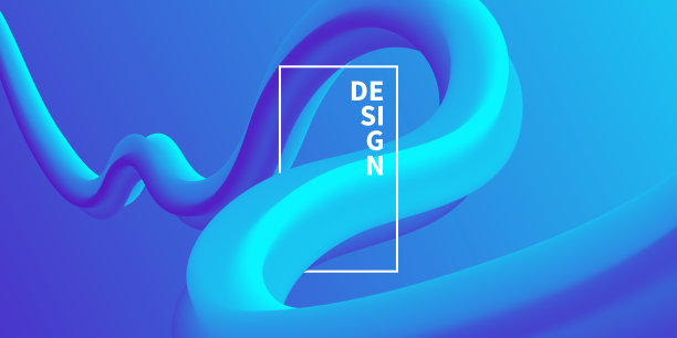 流体抽象设计的蓝色梯度背景图片下载