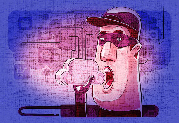 黑客用打开的挂锁握着云图片下载