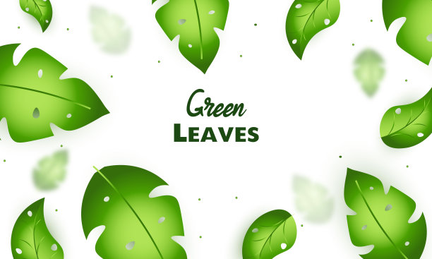绿叶飞舞插图图片下载