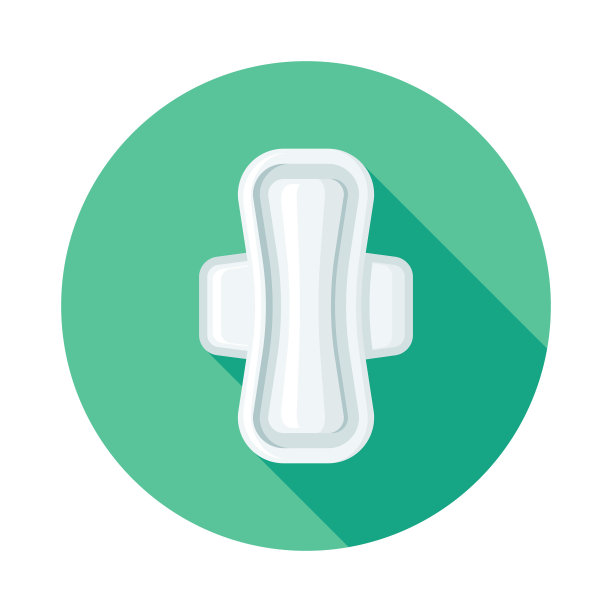 卫生巾平面设计女性生殖图标与侧影图片下载