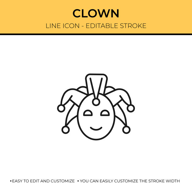 小丑单线图标图片下载