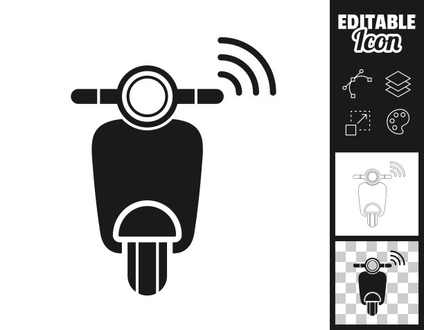 连接摩托车摩托车。图标设计。轻松地编辑图片下载