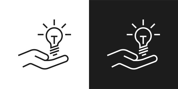 手持灯泡图标图片下载