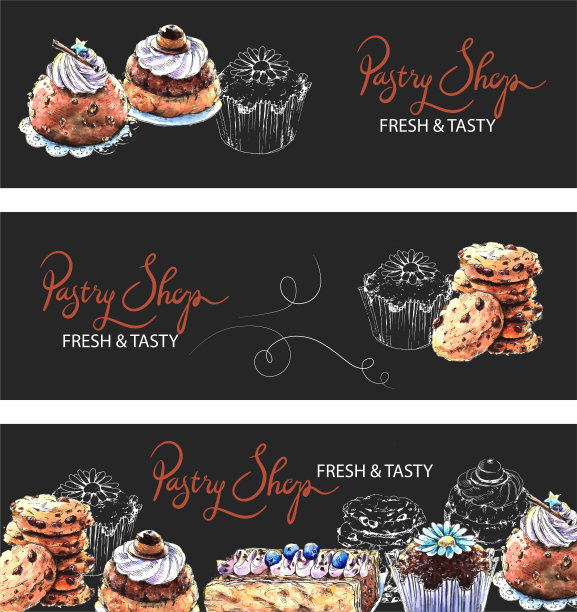 法国糕点插图图片下载