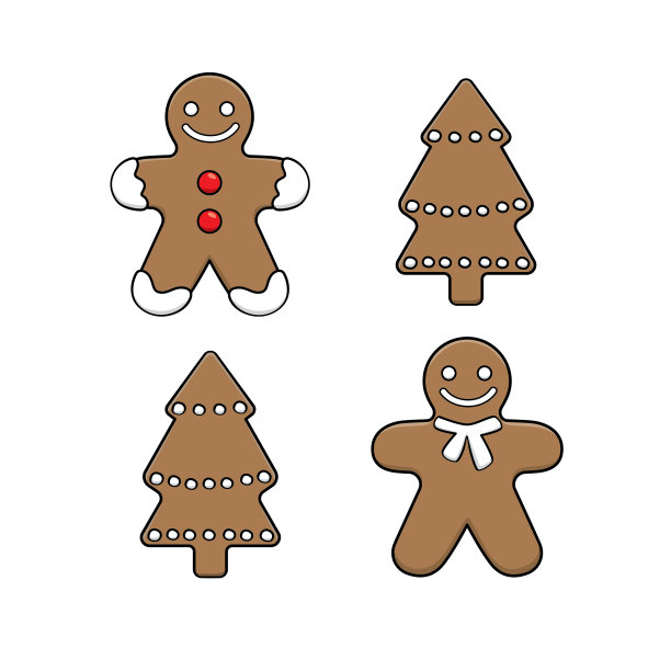 卡通食品姜饼儿童这是一个矢量插图学前和家庭培训的父母和教师。图片下载