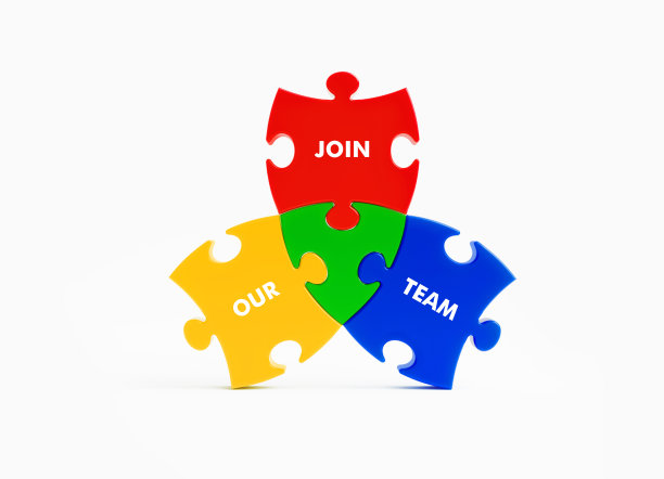 加入我们的团队，在白色背景上书写拼图图片下载