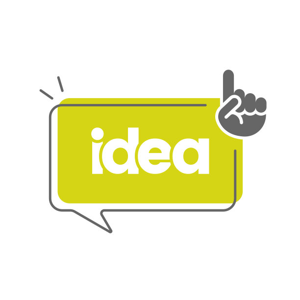 想法和食指语音气泡图标。矢量设计快速提示。图片下载