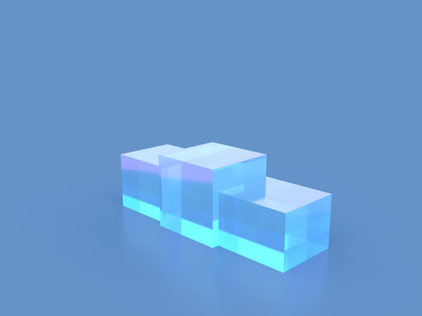 由梦幻般的灯光照亮的水晶玻璃讲台的3D插图图片下载