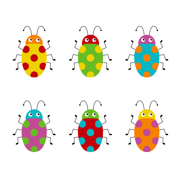 设置可爱的卡通昆虫不同的甲虫图片下载