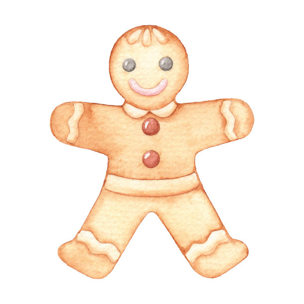 水彩姜饼人图片下载