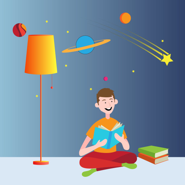 男孩读教科书图片下载