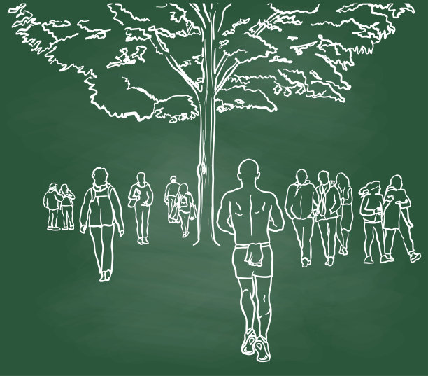 在公园黑板上奔跑图片下载