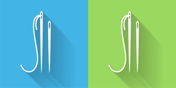 缝纫针与长影子图标图片下载