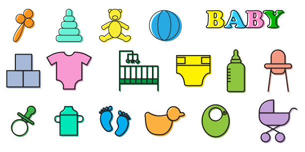 平带彩色宝宝标志宝宝图片下载