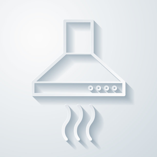 厨房罩。空白背景上剪纸效果的图标图片下载