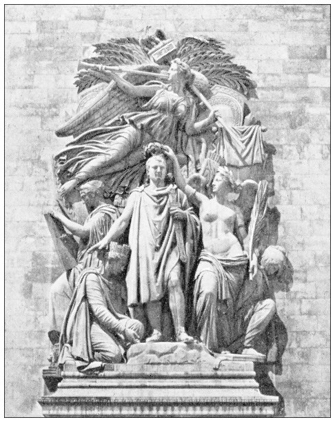 巴黎和法国的古董旅行照片:拿破仑在凯旋门上图片下载